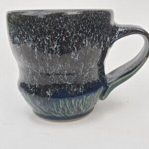 Beautiful Pottery Mug, Extra Large Banded Belly Signed by Artist Leaman Pottery